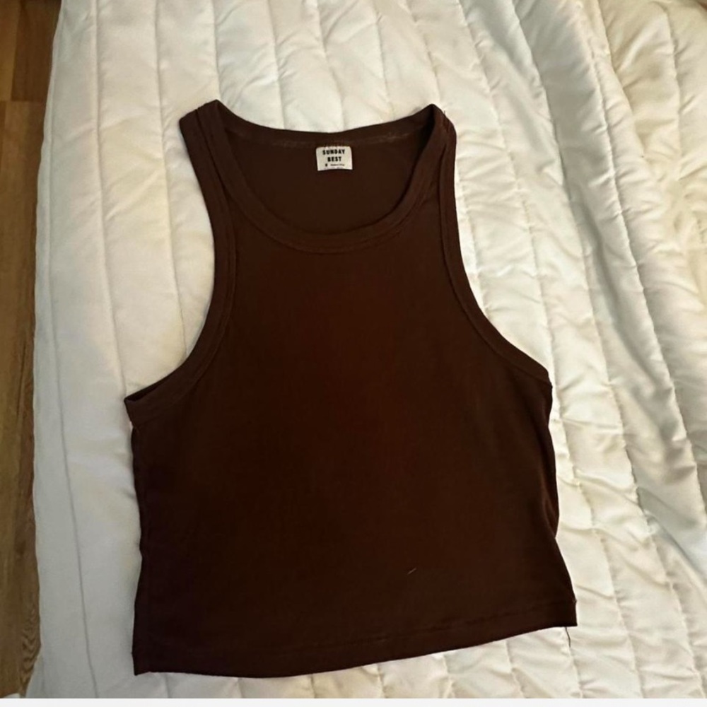 Sunday Best Brown Cropped tank